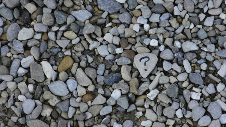 Rocks with a question mark on it